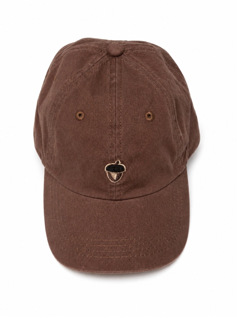 Brown Embroidered Acorn Baseball Cap